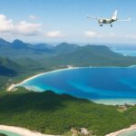 Aerial view of Tahiti's beaches and lush landscapes.