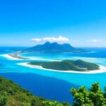 Tropical island in French Polynesia with clear waters.