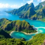 Lush green valleys meeting dramatic ocean cliffs.